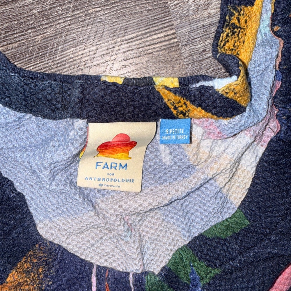 Farm Rio for Anthropologie Navy Celestial Tropical Wide Leg Jumpsuit Small P - Picture 4 of 11